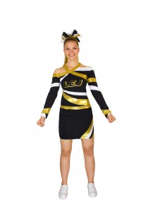 cheer cheerleader uniform metallic gold